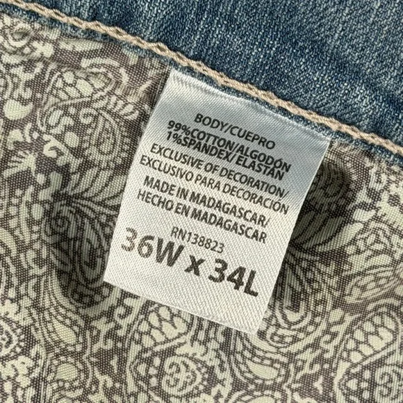 Cody James Mens Light Wash Bootcut Denim Jeans CJSP20J09 Blue 36W x 34L - Picture 10 of 14